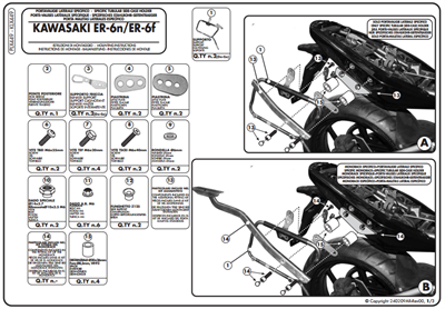 GIVI PLX449 KAWASAKI ER-6N - ER-6F 650 (09-11) YAN ÇANTA TAŞIYICI
