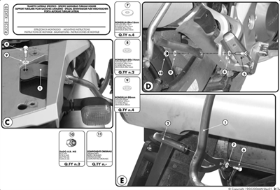 GIVI PLX528 SUZUKI DL 1000 V-STROM (02-11) KAWASAKI KLV 1000 (04-10) YAN ÇANTA TAŞIYICI