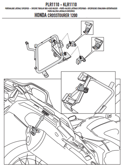 GIVI PLXR1110 HONDA VFR 1200X CROSSTOURER (12-20) YAN ÇANTA TAŞIYICI