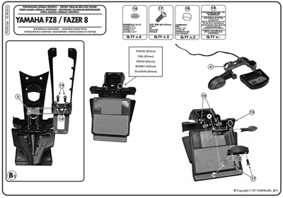 GIVI PLXR366 YAMAHA FZ8-FAZER8 (10-15) YAN ÇANTA TAŞIYICI