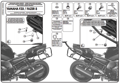 GIVI PLXR366 YAMAHA FZ8-FAZER8 (10-15) YAN ÇANTA TAŞIYICI