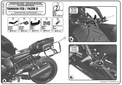 GIVI PLXR366 YAMAHA FZ8-FAZER8 (10-15) YAN ÇANTA TAŞIYICI