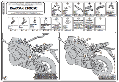 GIVI PLXR4100 KAWASAKI Z 1000 SX (11-21) YAN ÇANTA TAŞIYICI