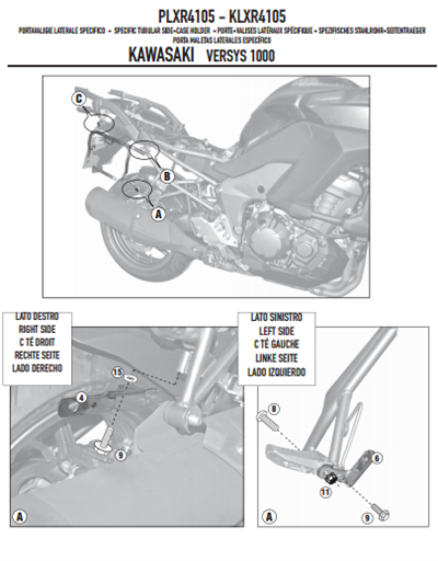 GIVI PLXR4105 KAWASAKI VERSYS 1000 (12-14) YAN ÇANTA TAŞIYICI