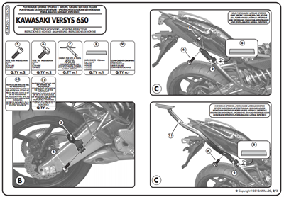 GIVI PLXR450 KAWASAKI VERSYS 650 (10-14) YAN ÇANTA TAŞIYICI