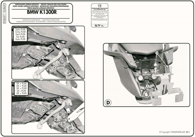 GIVI PLXR691 BMW K 1200R (05-08) - K 1300R (09-16) YAN ÇANTA TAŞIYICI