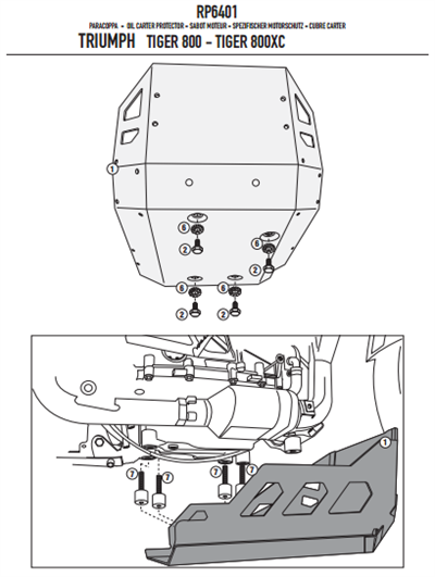 GIVI RP6401 TRIUMPH TIGER 800 - TIGER 800 XC (11-16) KARTER KORUMA