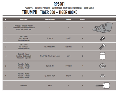GIVI RP6401 TRIUMPH TIGER 800 - TIGER 800 XC (11-16) KARTER KORUMA