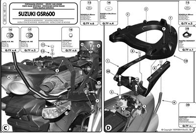 GIVI SR116 SUZUKI GSR 600 (06-11) ARKA ÇANTA TAŞIYICI
