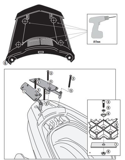 GIVI SR2120 YAMAHA TRICITY 125-155 (14-24) ARKA ÇANTA TAŞIYICI
