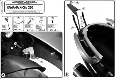GIVI SR361 YAMAHA X-CITY 125-250 (07-16) ARKA ÇANTA TAŞIYICI