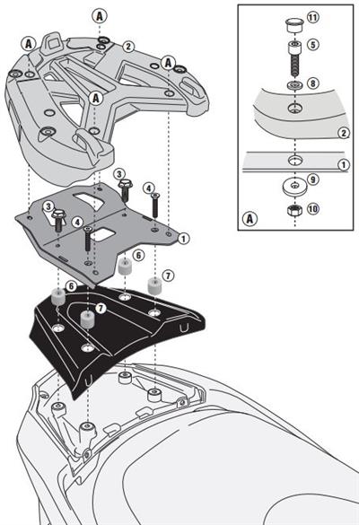 GIVI SR4111 KAWASAKI J300 (14-21) ARKA ÇANTA TAŞIYICI