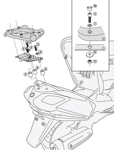 GIVI SR7051 SYM MAXSYM 400 (11-20) ARKA ÇANTA TAŞIYICI