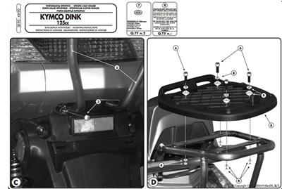 GIVI SR90 KYMCO DINK 50-125-200I (06-16) ARKA ÇANTA TAŞIYICI