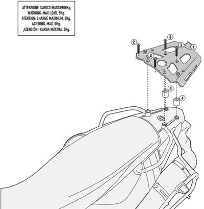 GIVI SRA5103 BMW F650GS - F800GS (08-17) - F700GS (13-17) - F800GS ADV. (13-18) ARKA ÇANTA TAŞIYICI