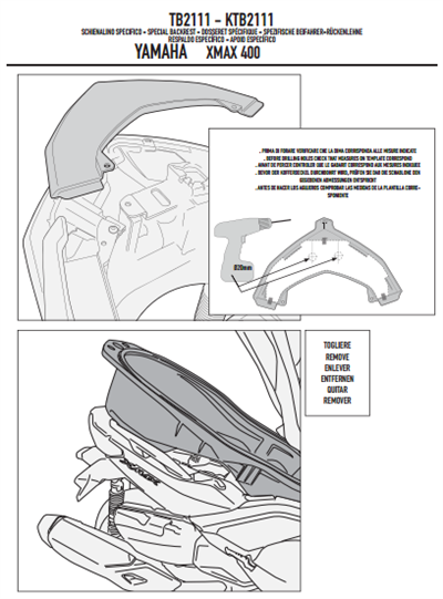 GIVI TB2111 YAMAHA X-MAX 125-250-400 (13-17) SISSYBAR