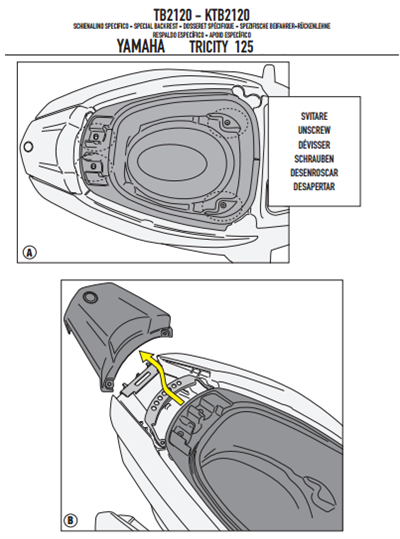 GIVI TB2120A YAMAHA TRICITY 125-155 (14-24) SISSYBAR
