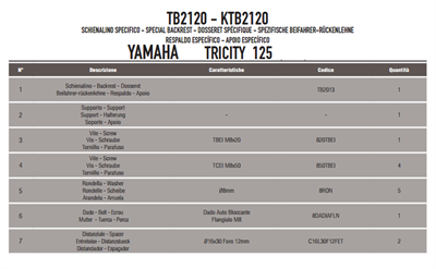 GIVI TB2120A YAMAHA TRICITY 125-155 (14-24) SISSYBAR