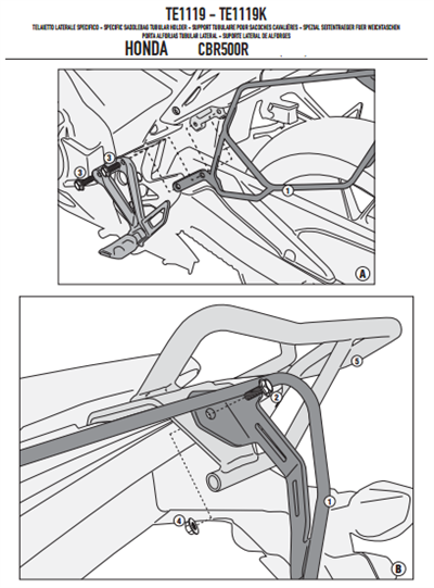 GIVI TE1119 HONDA CB 500F - CBR 500R (13-15) YAN KUMAŞ ÇANTA TAŞIYICI