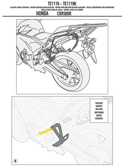 GIVI TE1119 HONDA CB 500F - CBR 500R (13-15) YAN KUMAŞ ÇANTA TAŞIYICI