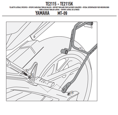 GIVI TE2115 YAMAHA MT-09 (13-16) YAN KUMAŞ ÇANTA TAŞIYICI