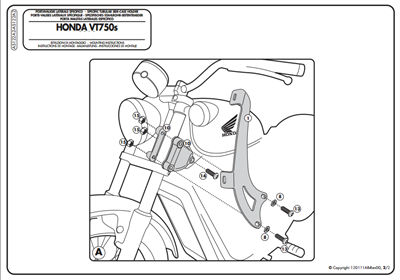 KAPPA AS122A2 HONDA VT 750 S (10-15) RÜZGAR SİPERLİK BAĞLANTISI