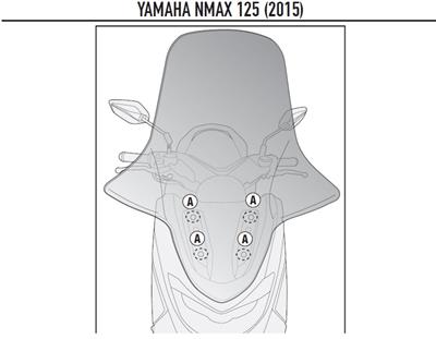 KAPPA D2123KITK YAMAHA N-MAX 125-155 (15-20) RÜZGAR SİPERLİK BAĞLANTISI