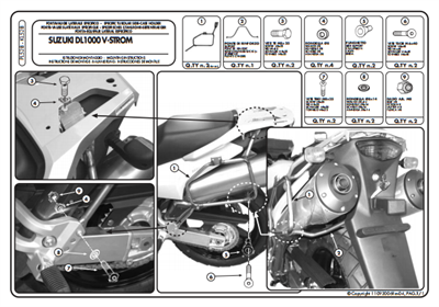 KAPPA KL528 SUZUKI DL 1000 V-STROM (02-11) - KAWASAKI KLV1000 (04-10) YAN ÇANTA TAŞIYICI