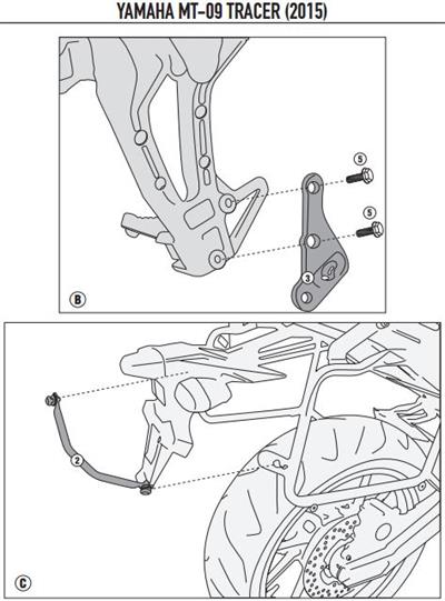 KAPPA KLR2122 YAMAHA TRACER 900 (15-17) YAN ÇANTA TAŞIYICI
