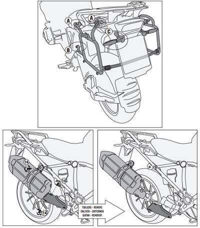 KAPPA KLR5108 BMW R 1200 GS-ADVENTURE (13-18)-R1250 GS (19-23)-ADVENTURE (19-24) YAN ÇANTA TAŞIYICI