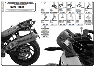 KAPPA KLR693 BMW F 800 R (09-16) YAN ÇANTA TAŞIYICI