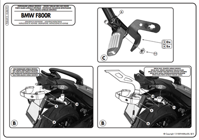 KAPPA KLR693 BMW F 800 R (09-16) YAN ÇANTA TAŞIYICI