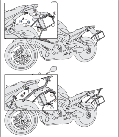 KAPPA KLX1104 HONDA VFR 800X CROSSRUNNER (11-14) YAN ÇANTA TAŞIYICI