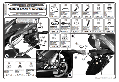 KAPPA KLX360 YAMAHA FZ6 S2 - FZ6 600 FAZER S2 (07-11) YAN ÇANTA TAŞIYICI