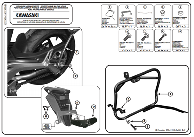 KAPPA KLX4104 KAWASAKI ER-6N - ER-6F 650 (12-16) YAN ÇANTA TAŞIYICI