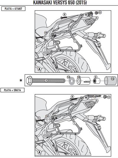 KAPPA KLX4114 KAWASAKI VERSYS 650 (15-22) YAN ÇANTA TAŞIYICI