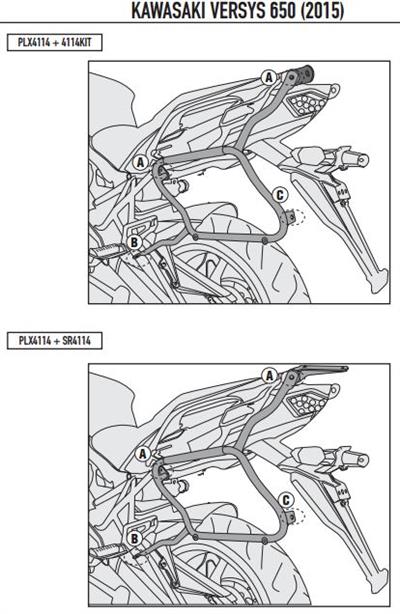 KAPPA KLX4114 KAWASAKI VERSYS 650 (15-22) YAN ÇANTA TAŞIYICI