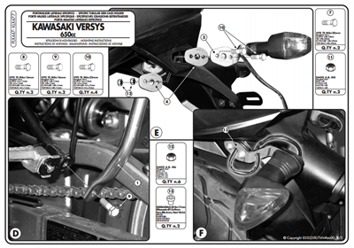 KAPPA KLX447 KAWASAKI VERSY 650 (06-09) YAN ÇANTA TAŞIYICI