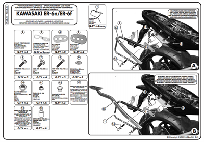 KAPPA KLX449 KAWASAKI ER-6N - ER-6F 650 (09-11) YAN ÇANTA TAŞIYICI