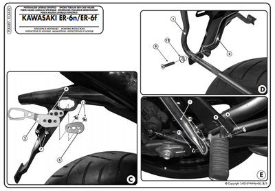 KAPPA KLX449 KAWASAKI ER-6N - ER-6F 650 (09-11) YAN ÇANTA TAŞIYICI