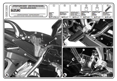 KAPPA KLX539 SUZUKI GSX 650 -1250 - GSF 650-1250 (07-16) YAN ÇANTA TAŞIYICI