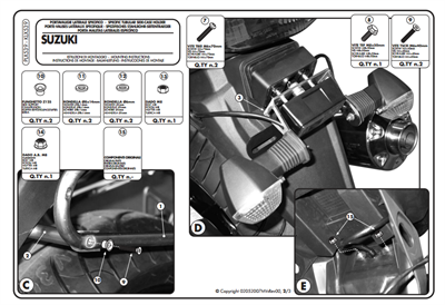 KAPPA KLX539 SUZUKI GSX 650 -1250 - GSF 650-1250 (07-16) YAN ÇANTA TAŞIYICI