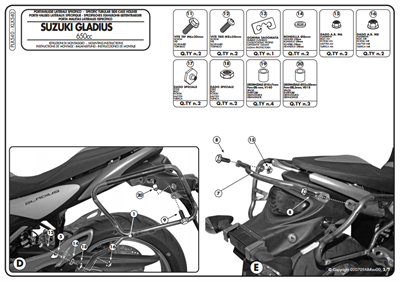 KAPPA KLX540 SUZUKI GLADIUS 650 (09-15) YAN ÇANTA TAŞIYICI