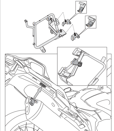 KAPPA KLXR1110 HONDA VFR 1200X CROSSTOURER (12-19) YAN ÇANTA TAŞIYICI