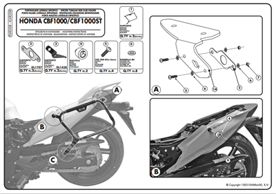 KAPPA KLXR208 HONDA CBF 1000 - ST (10-14) YAN ÇANTA TAŞIYICI