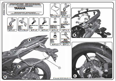 KAPPA KLXR364 YAMAHA XJ6 - XJ6 DIVERSION - XJ6 DIVERSION F600 (09-15) YAN ÇANTA TAŞIYICI
