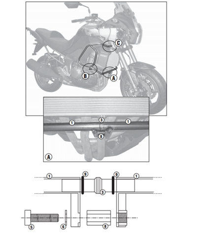 KAPPA KN4105 KAWASAKI VERSYS 1000 (12-14) KORUMA DEMİRİ