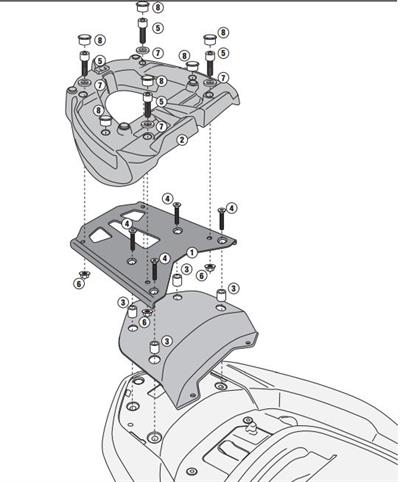 KAPPA KR1123MM HONDA FORZA 300 ABS (13-17) ARKA ÇANTA TAŞIYICI