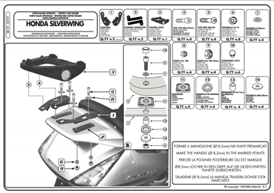 KAPPA KR19 HONDA SILVERWING 400-600-600ABS (01-17) ARKA ÇANTA TAŞIYICI