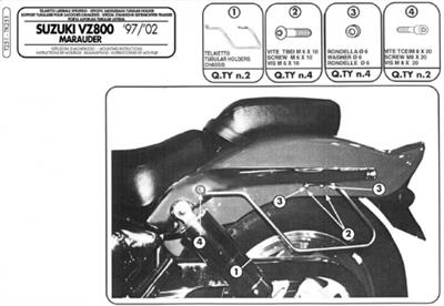 KAPPA TK251 SUZUKI VZ 800 MARAUDER (97-02) YAN KUMAŞ ÇANTA TAŞIYICI